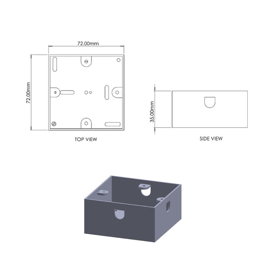 Single 35mm Galvanised Steel Mounting Box