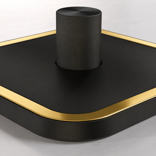 2G Dimmer Light Switch (150W) in Black & Gold Gloss