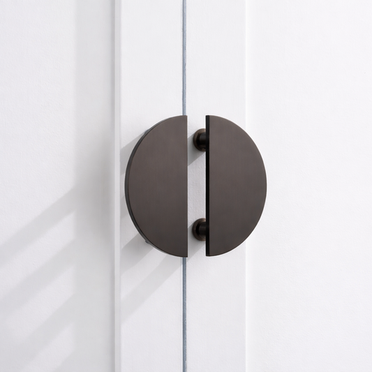 Large Solid Brass Half Moon Handles in Bronze