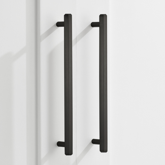 Brass Hexagonal Cabinet Handles in Black