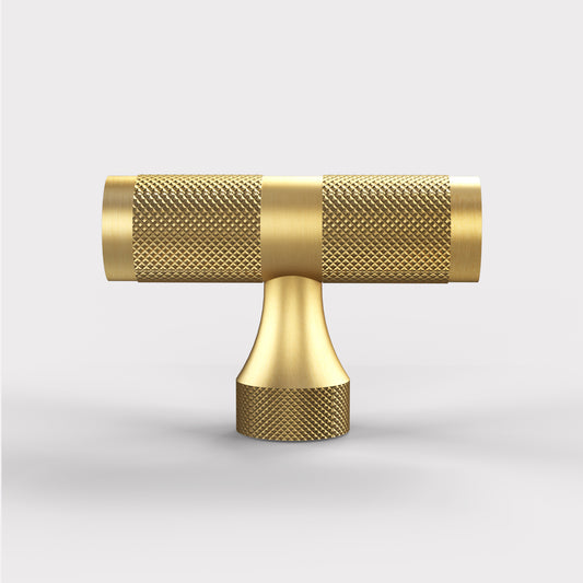 Brass Knurled T Bars in Gold