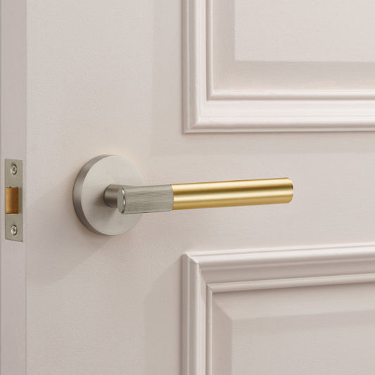 Silver Linear Lever Handle with Tip in Gold