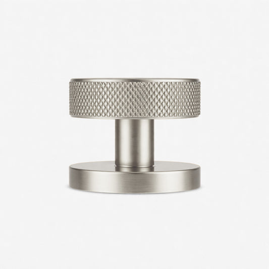 Custom Colour Brass Mortice Door Knobs Knurled in Silver