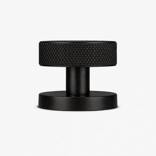 Custom Colour Brass Mortice Door Knobs Knurled in Black