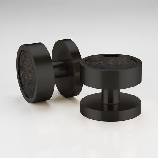 Brass & Terrazzo Mortice Door Knobs in Black