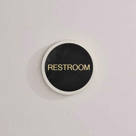 Personalised Name Brass & Leather Door Plaque in Silver