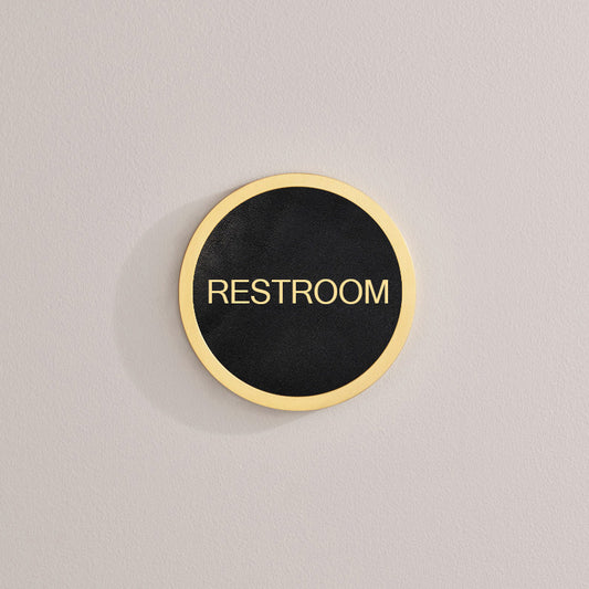 Personalised Name Brass & Leather Door Plaque in Gold