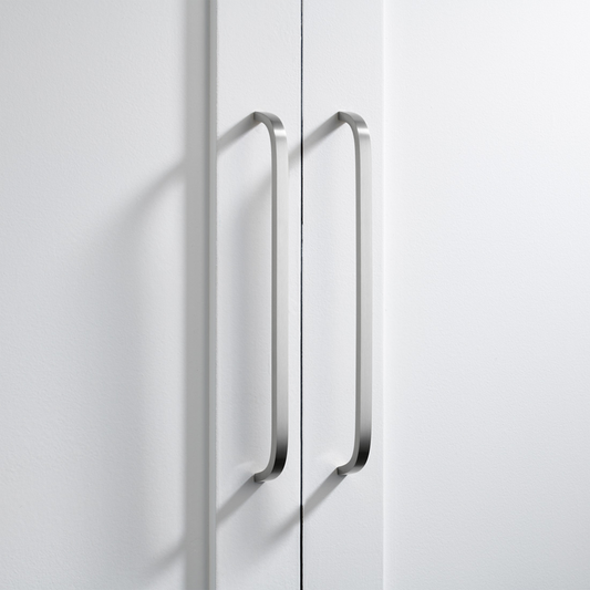 Brass Curved Cabinet Handles in Silver