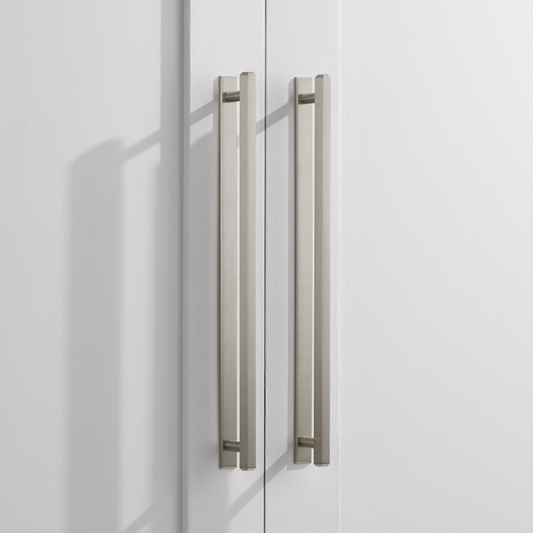 Brass Hexagonal Cabinet Handles With Backplate in Silver