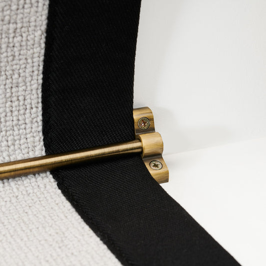 Made to Measure Brass Stair Runner Rod with No Finial in Antique Gold