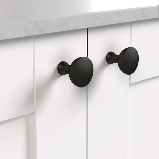 Brass Dome Door Knobs in Black