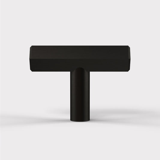 Solid Brass Hexagonal T Bar Handles in Black