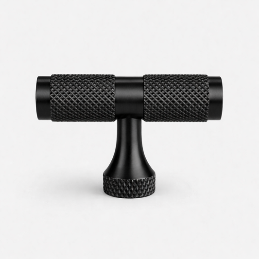 Brass Knurled T Bars in Black
