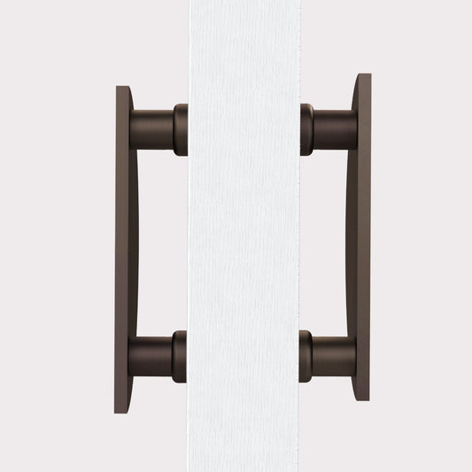 Large Solid Brass Half Moon Handles in Bronze