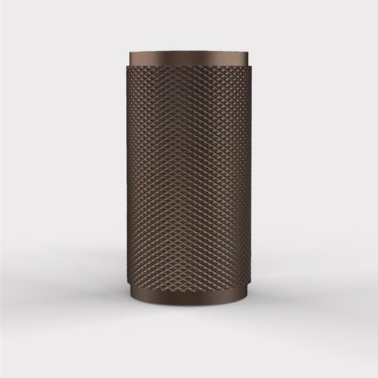 Brass Knurled Cylinder Pulls in Bronze