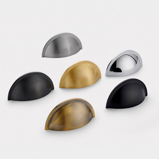 Brass Cup Handles in Chrome