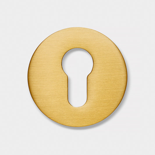 Brass Keyhole Cover: Key Escutcheon Plate Set in Gold