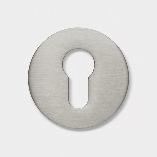 Brass Keyhole Cover: Key Escutcheon Plate Set in Silver