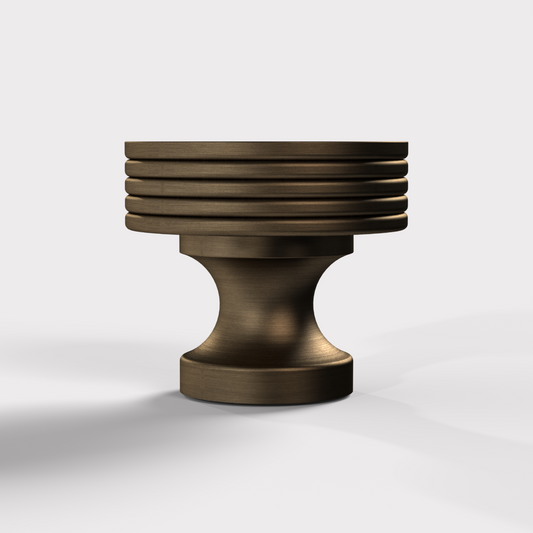 Round Fluted Door Knobs in Antique