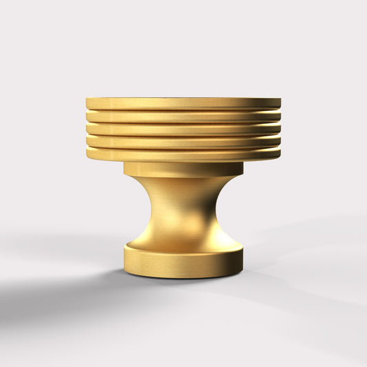 Round Fluted Door Knobs in Gold