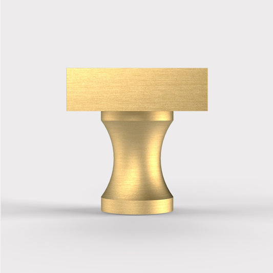 Brass Square Door Knobs in Gold