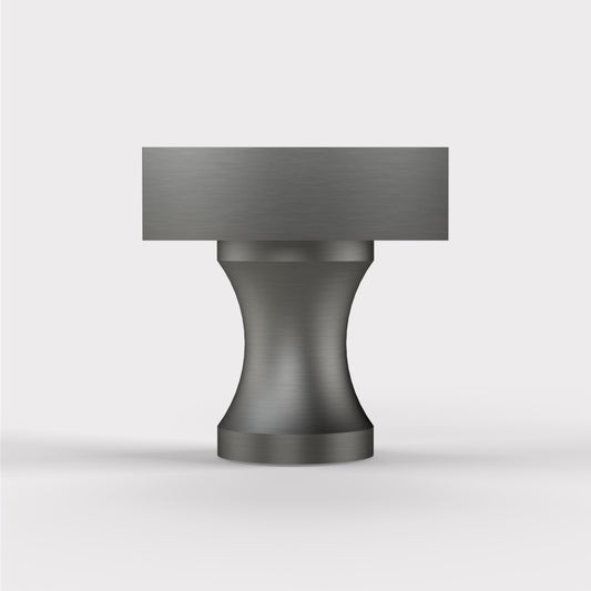 Brass Square Door Knobs in Gunmetal