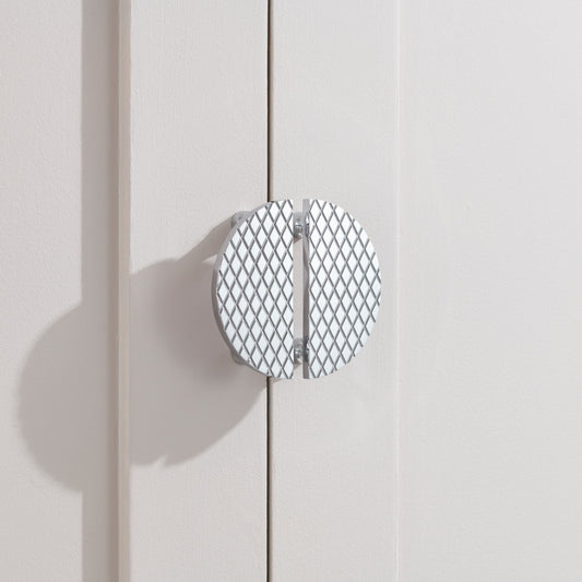 Solid Brass Diamond Half Moon Handles in Chrome - Small