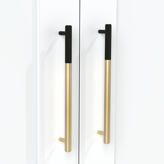 Brass Linear Cabinet Handle in Gold and Black