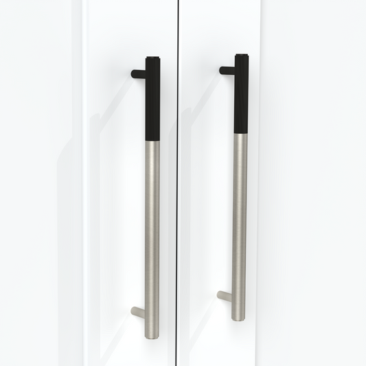 Brass Linear Cabinet Handle in Silver and Black