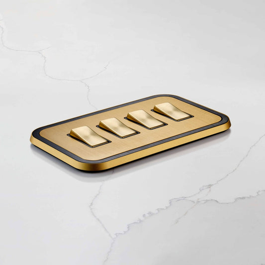 4G Rocker Light Switch (20A) in Gold & Black