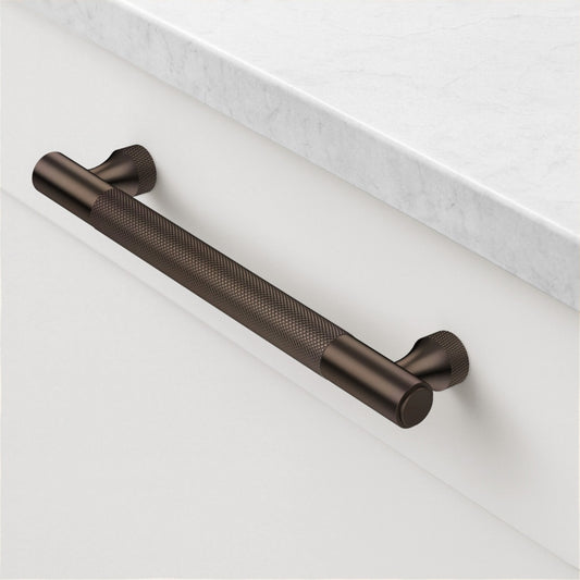 Brass Knurled Cabinet Handles in Bronze
