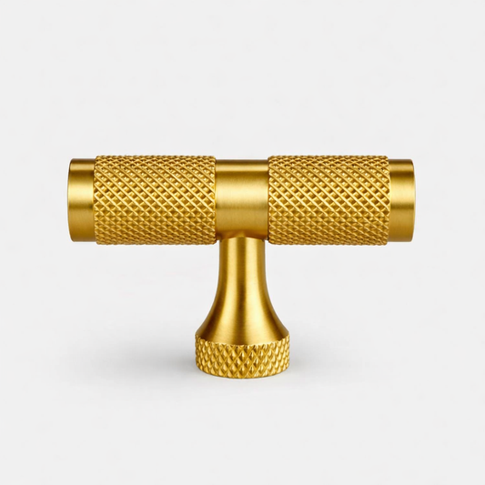 Brass Knurled T Bars in Gold