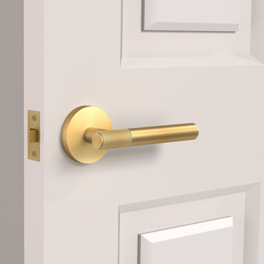 Brass Linear Lever Handle in Gold