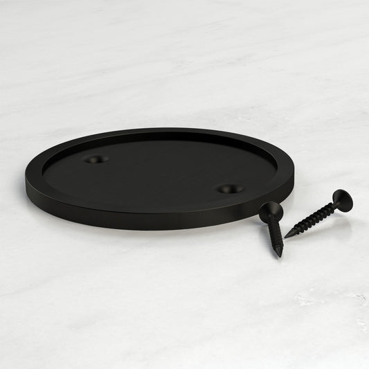 Brass & Leather Symbol Door Plaque in Black