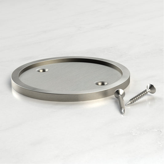 Personalised Name Brass & Leather Door Plaque in Silver