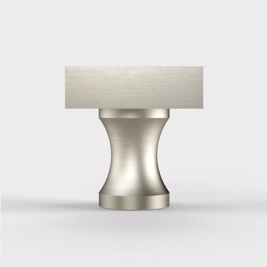 Brass Square Door Knobs in Silver