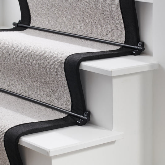Made to Measure Brass Stair Carpet Runner Rods in Black