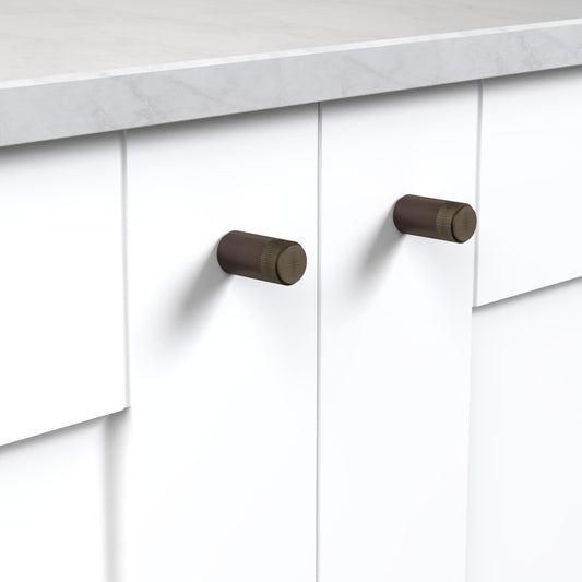 Brass Linear Cylinder Pulls in Bronze and Antique Gold