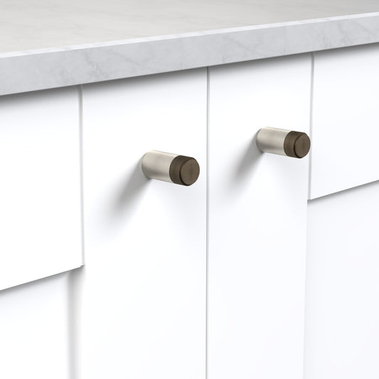 Brass Linear Cylinder Pulls in Silver and Antique Gold