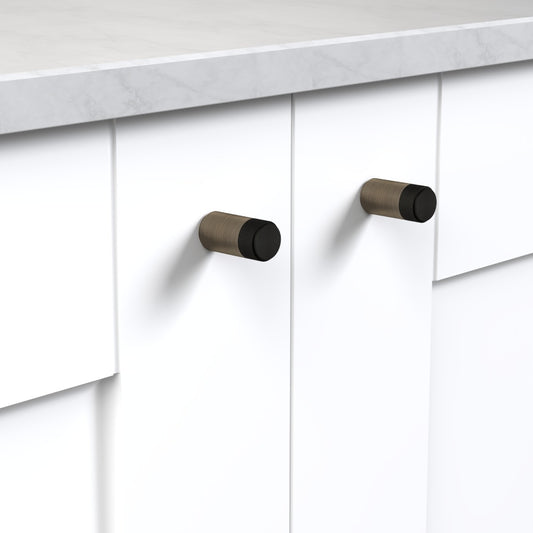 Brass Linear Cylinder Pulls in Antique and Black