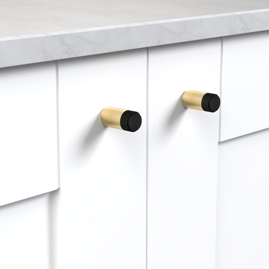 Brass Linear Cylinder Pulls in Gold and Black