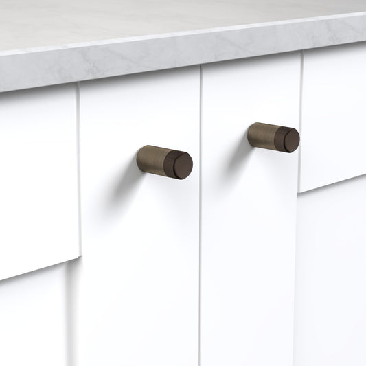 Antique Brass Linear Cylinder Pulls With Tip in Bronze