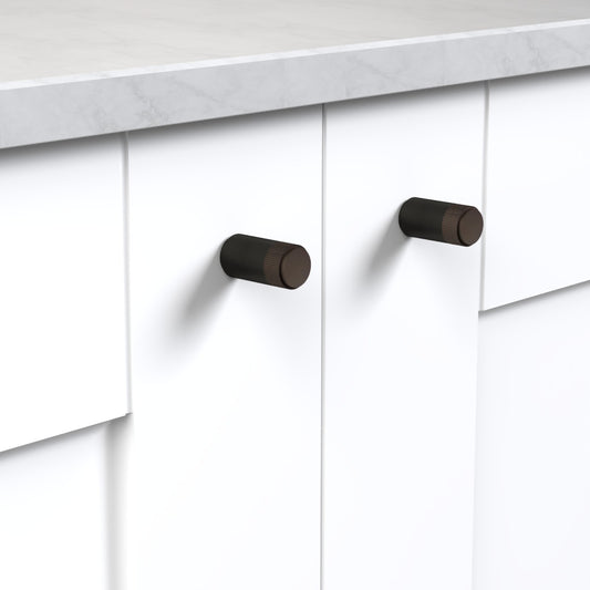 Brass Linear Cylinder Pulls in Black and Bronze