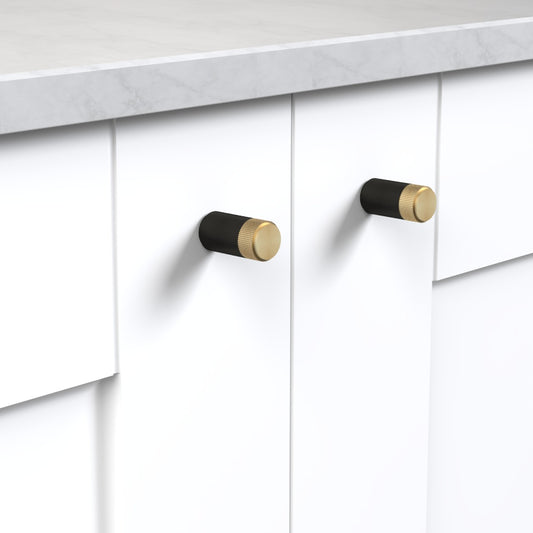 Brass Linear Cylinder Pulls in Black and Gold