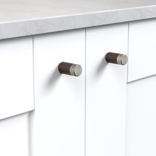 Bronze Brass Linear Cylinder Pulls With Tip in Silver