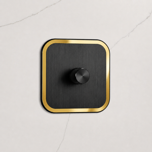 1G Dimmer Light Switch (150W) in Black & Gold Gloss