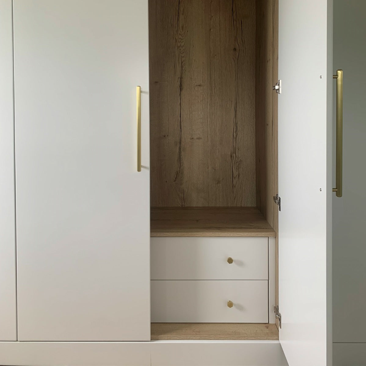 Small Solid Brass Hexagonal Door Knobs in Gold