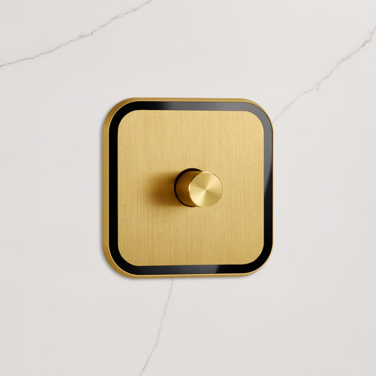 1G Dimmer Light Switch (150W) in Gold & Black Gloss