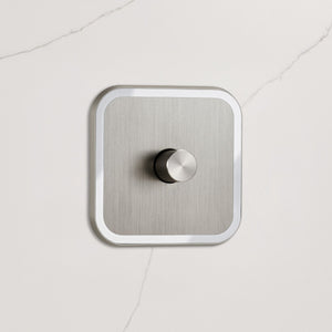 1G Dimmer Light Switch (150W) in Silver & White Gloss