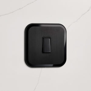 1G Rocker Light Switch (20A) in Black & Black Gloss